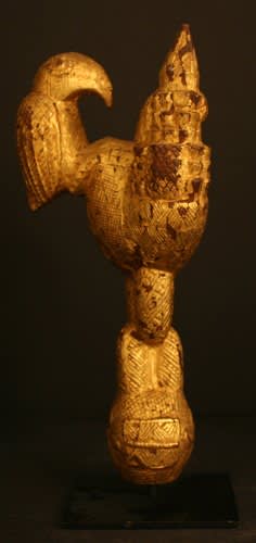 Akan Staff Finial Depicting an Elephant and a Bird