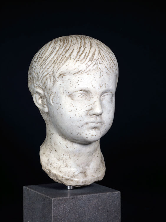 A Roman Marble Head of a Geta as a Boy