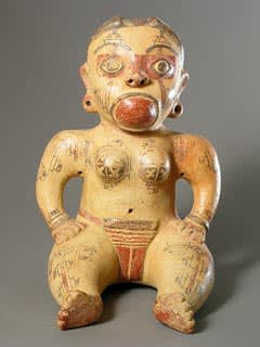 Galo Polychrome Seated Female Figure