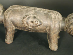 Bassa Sculpture of a Dog with Two Human Heads