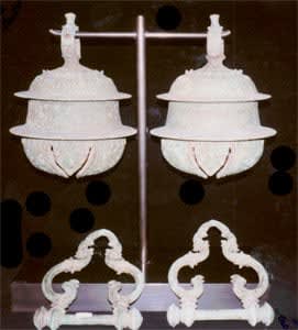 Pair of Khmer Bronze Elephant Bells and Palanquin Handles