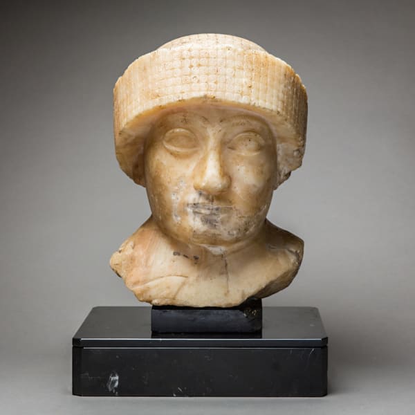 Neo-Sumerian Alabaster Bust of Gudea