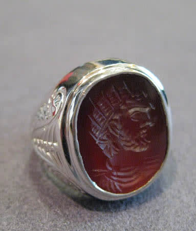 Roman Carnelian Intaglio the Bust of an Emperor