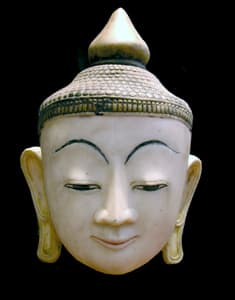 Shan Lacquered Marble Head of Buddha