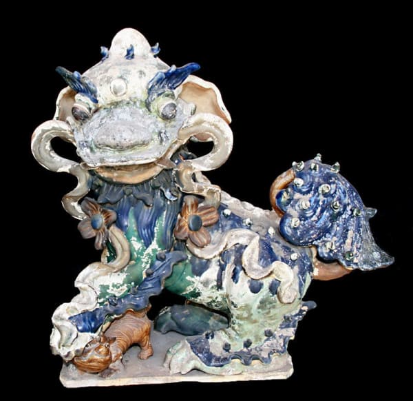 Ming Glazed Sculptures of a Fu Dogs