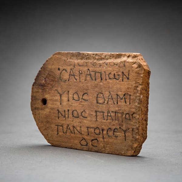 Egyptian Wooden Inscribed Mummy Tag