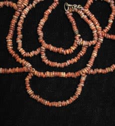 Necklace Of Egyptian Faience Beads & Silver Clasp