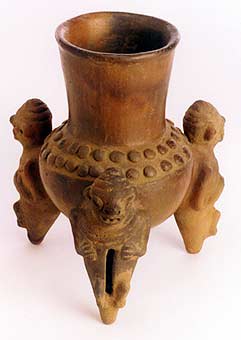 Tripod Vessel with Monkey Motif