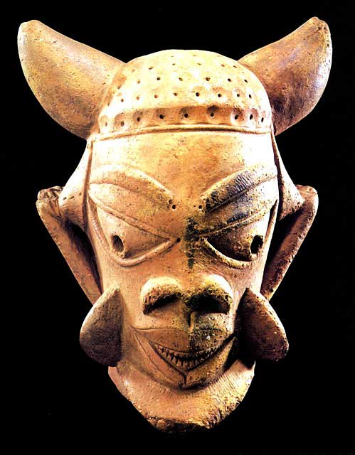 Nok Terracotta Sculpture of a Horned Head