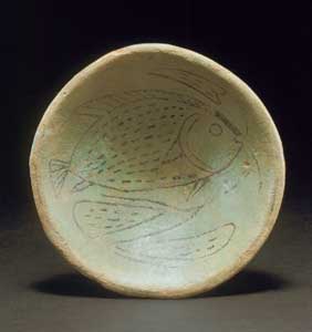 18th Dynasty Faience Bowl Decorated with a Fish