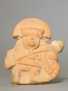 Moche Molded Whistle Depicting a Warrior