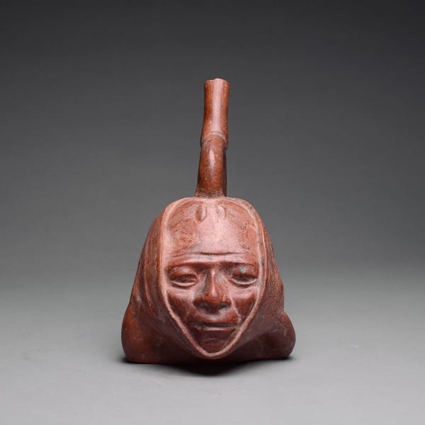 Moche Portrait Head Vessel