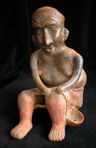 Jalisco Sculpture of an Old Lady Weaving