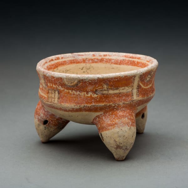 Mayan Painted Terracotta Tripod Bowl