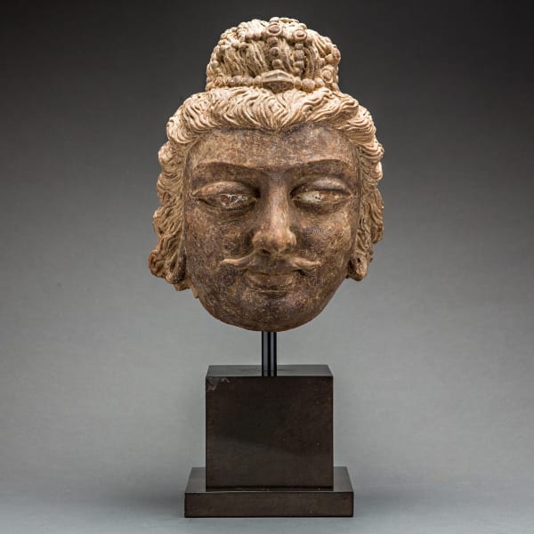 Gandhara Stucco Head of a Bodhisattva