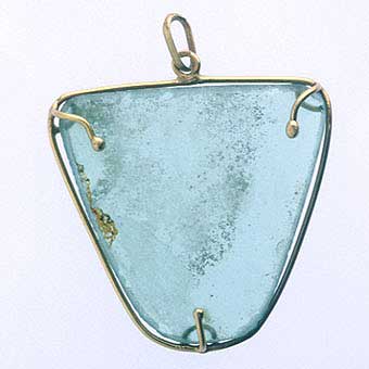 Roman Glass Fragment Set in Pendant