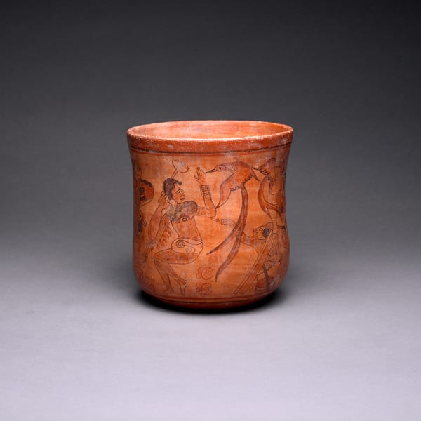 Mayan Painted Cylindrical Vase