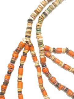 Necklace Composed Of Egyptian Faience Beads Strung With Genuine Antique Coral Beads
