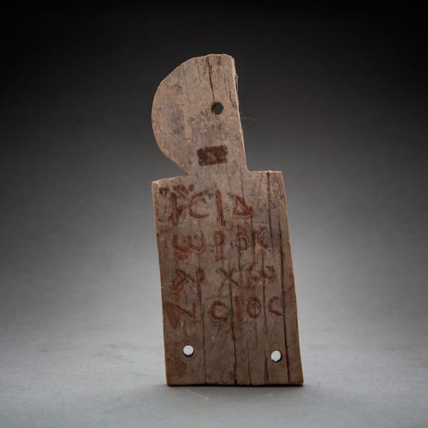 Egyptian Wooden Inscribed Mummy Tag