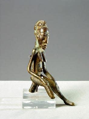 Djenne Bronze Sculpture of a Seated Woman