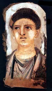 Roman Period Egyptian Mummy Portrait Depicting a Woman