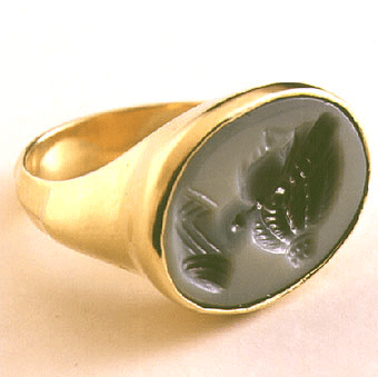 Sardonyx Intaglio Depicting the Bust of a Roman