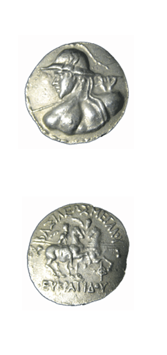 Bactrian Silver Tetradrachm of King Eukratides I