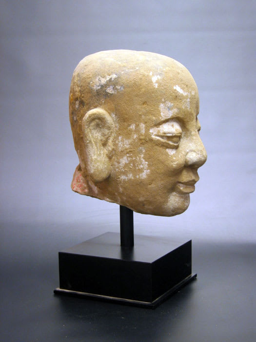 Yuan Dynasty Sandstone 'Lohan' Head