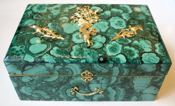 Malachite Box with Gilt Silver Attachments