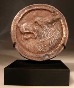 Gilt Silver Roundel of a Dog