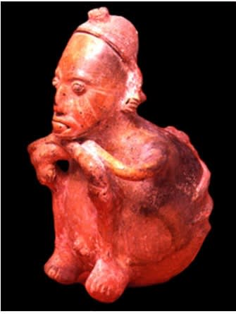 Colima Sculpture of a Seated Hunchback