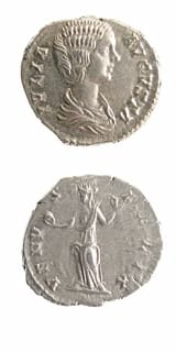 Silver Denarius of Empress Julia Domna