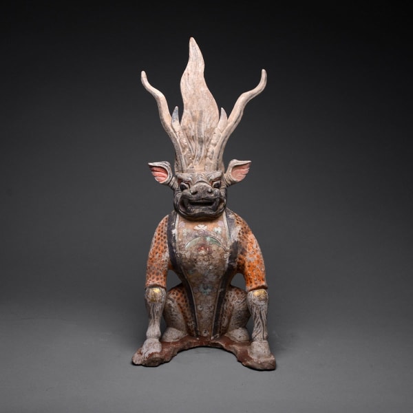 Tang Gilt Sculpture of a Spirit Guardian