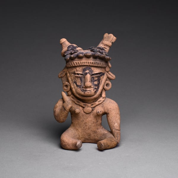 Veracruz Seated Man with an Elaborate Headdress