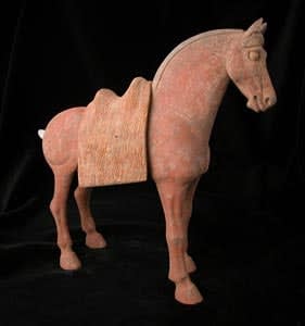 Tang Sculpture of a Horse with Removable Saddle