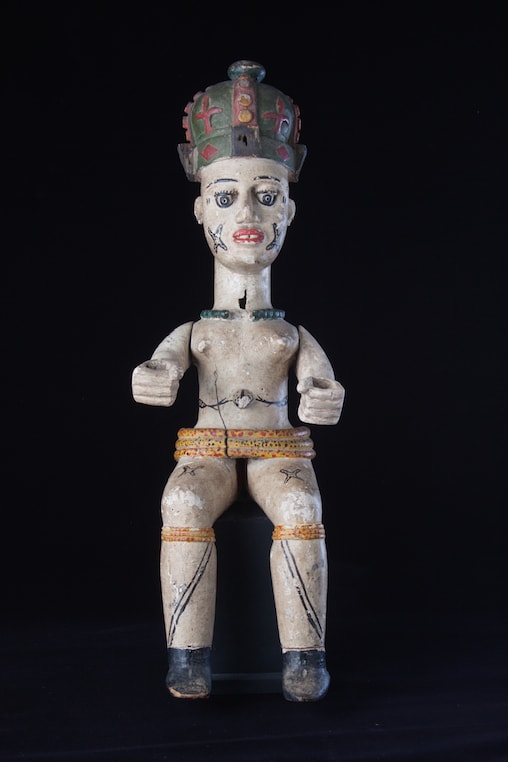 Ibibio Polychrome Sculpture of a Seated Woman (perhaps Queen Victoria)