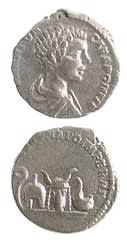 Silver Denarius of Caracalla Struck While Caesar
