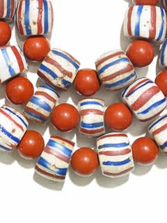 Venetian Glass Trading Bead and Red Jasper Bead Necklace