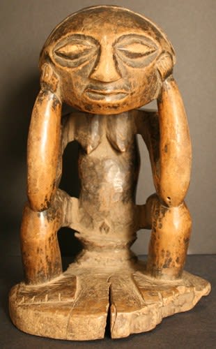 Luba Wooden Sculpture of a Seated Woman
