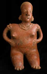 San Sebastián Style Nayarit Terracotta Sculpture of a Seated Woman