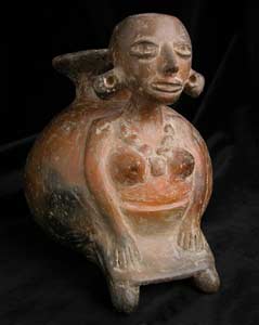 Ixtlán del Rio Style Nayarit Terracotta Vessel in the Form of a Seated Woman