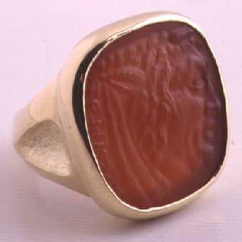 Gold Ring with Classical Revival Cameo of the River God Achelous