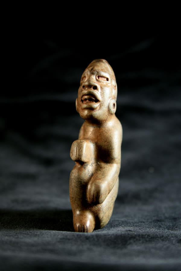 Olmec Stone Sculpture of a Kneeling Figure