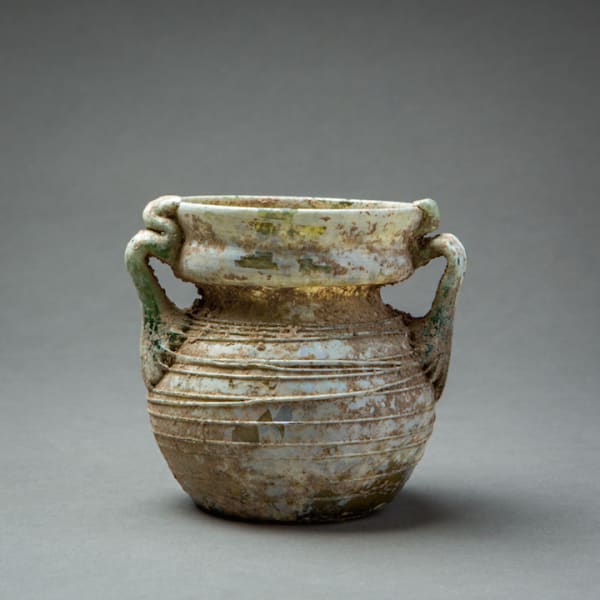 Roman Glass Jar with Two Handles