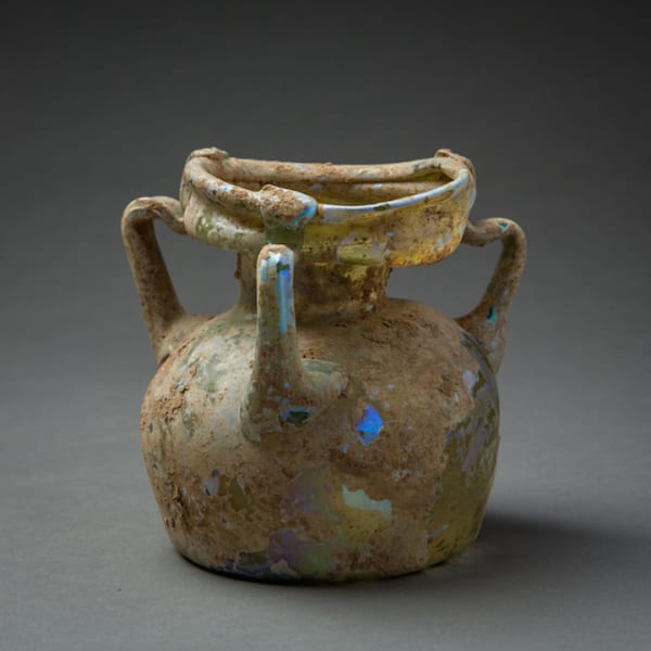 Roman Glass Jar with Three Handles