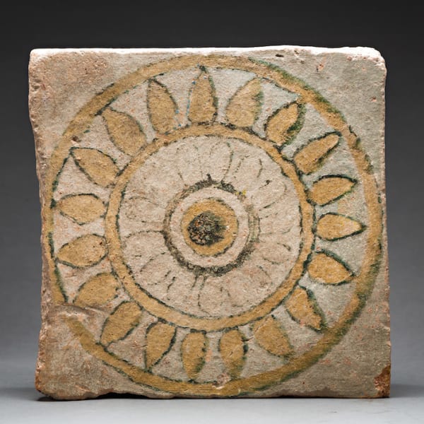 Painted Tile with Rosette Motif