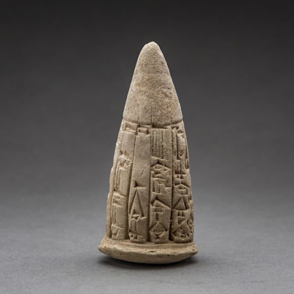 Clay Nail with Ten-Line Cuneiform Inscription
