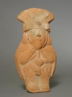 Moche Molded Whistle Depicting a Standing Noble