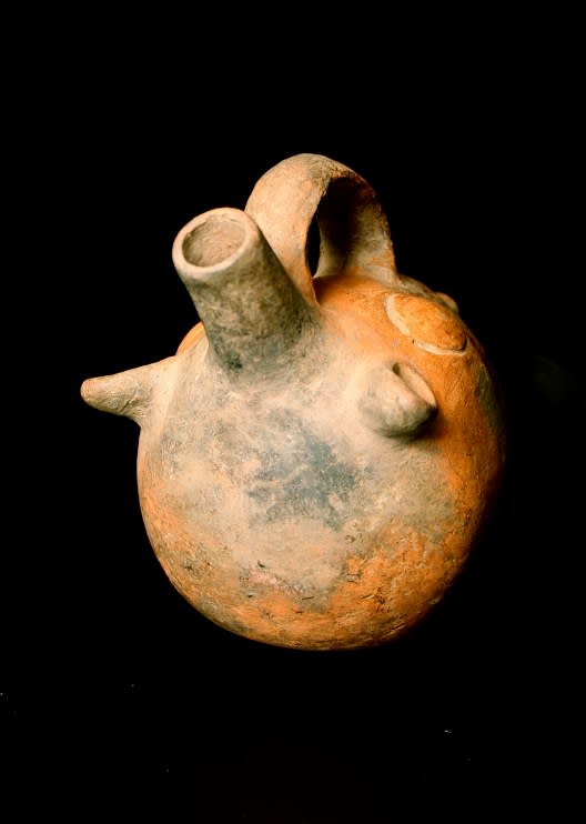 Moche Terracotta Vessel in the Form of a Deer Head