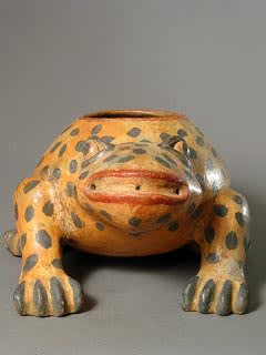 Terracotta Polychrome Frog Effigy Vessel